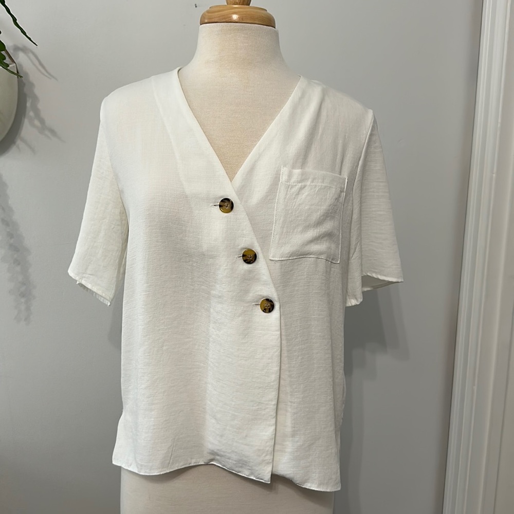 Dunnes white button blouse size 12